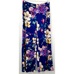 NWT Chico's Palazzo Knit Pants Size 8R Stretch MSRP $99 Multicolor Floral Bright